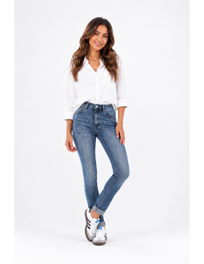 Jean Skinny Push Up Bleu Délavé | Zerda