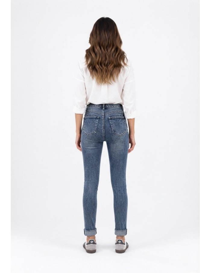 Jean Skinny Push Up Bleu Délavé | Zerda