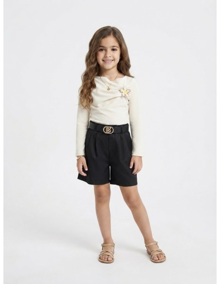 Top Fleur Manches Longues Fille | Zerda