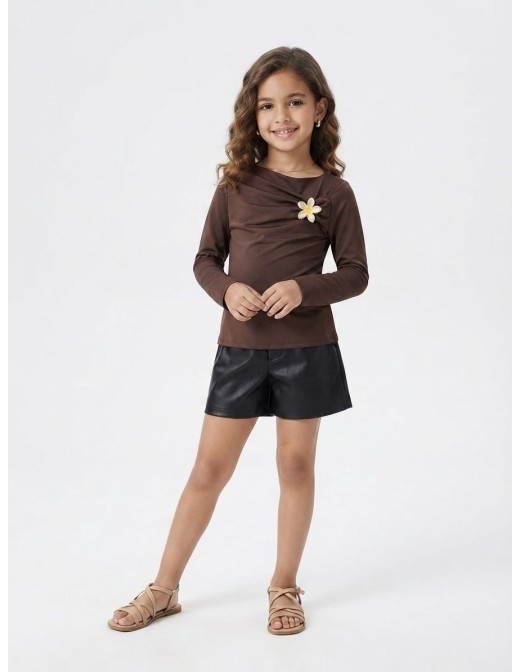 Top Fleur Manches Longues Fille | Zerda 2
