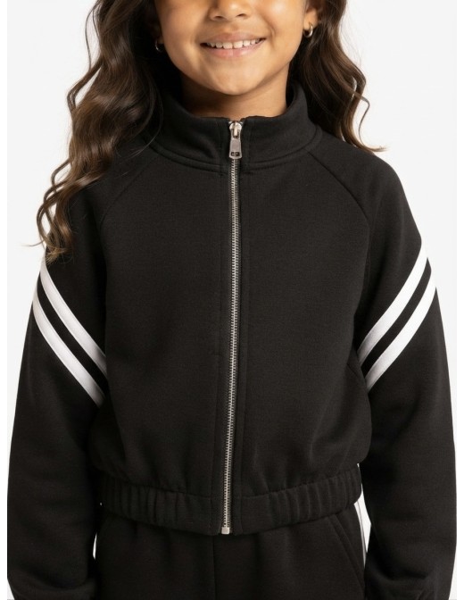 Ensemble jogging fille bicolore - porté de face 2