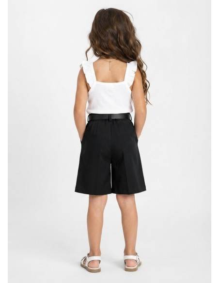 Short bermuda taille haute fille - porté de dos
