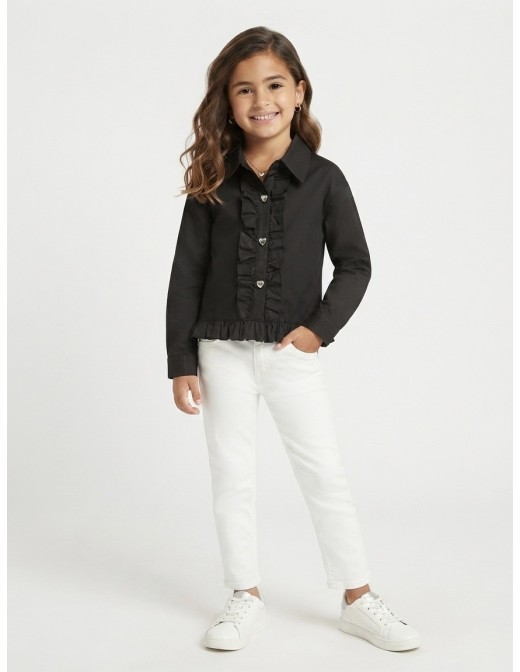 Chemise Noire Manches Longues Fille | Zerda 2