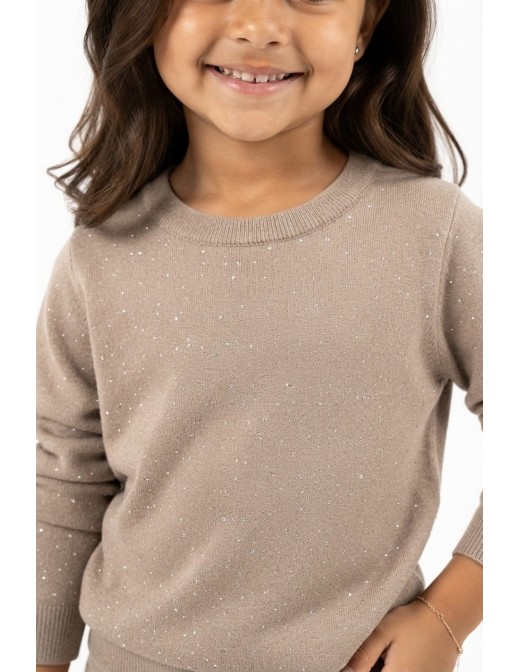 Ensemble strass beige fille - porté de face 2