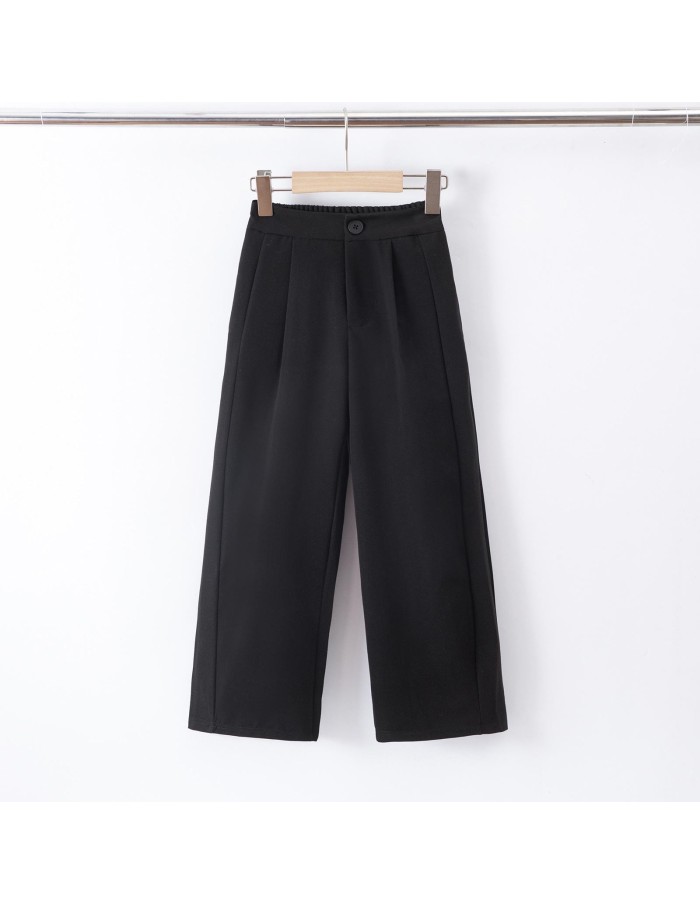 Pantalon Droit Noir Taille Haute Fille | Zerda