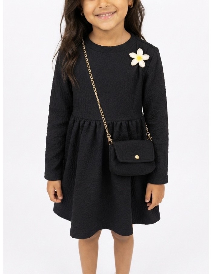 Robe Noir Sac Assorti Fille | Zerda