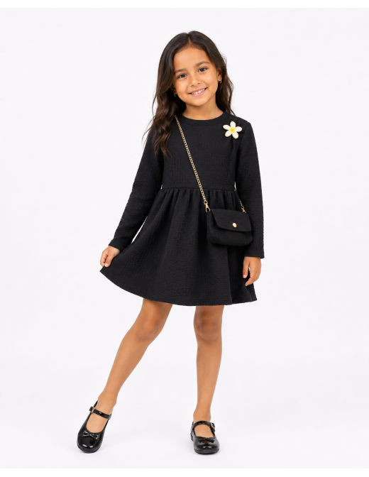 Robe Noir Sac Assorti Fille | Zerda