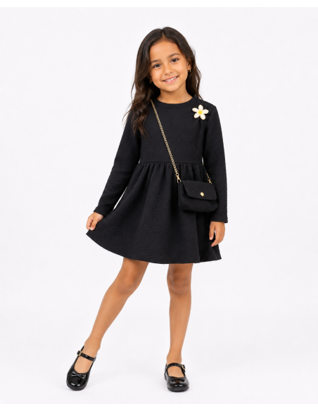 Robe Noir Sac Assorti Fille | Zerda