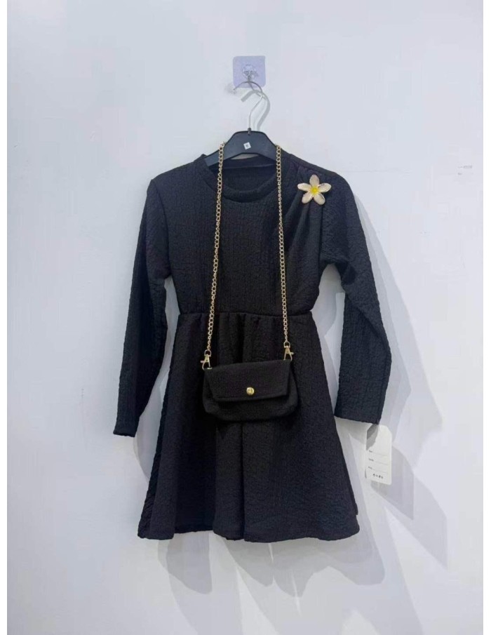 Robe Noir Sac Assorti Fille | Zerda