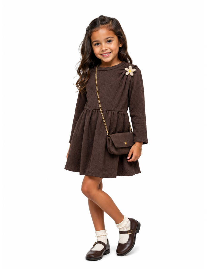 Robe Marron Sac Assorti Fille | Zerda