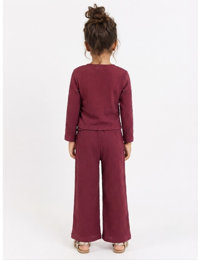 Ensemble Bordeaux Fleur Fille | Zerda