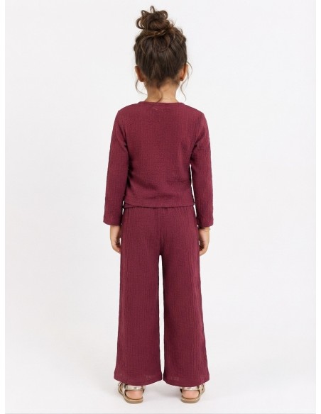 Ensemble Bordeaux Fleur Fille | Zerda