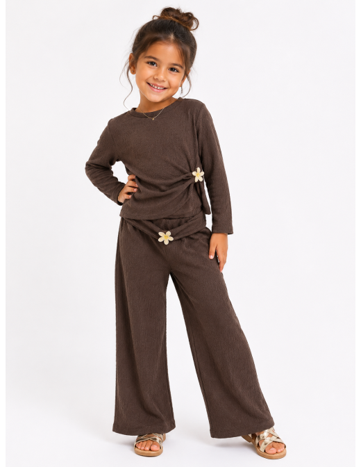 Ensemble Chocolat Fleur Fille | Zerda