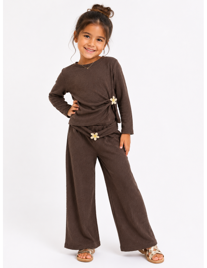 Ensemble Chocolat Fleur Fille | Zerda