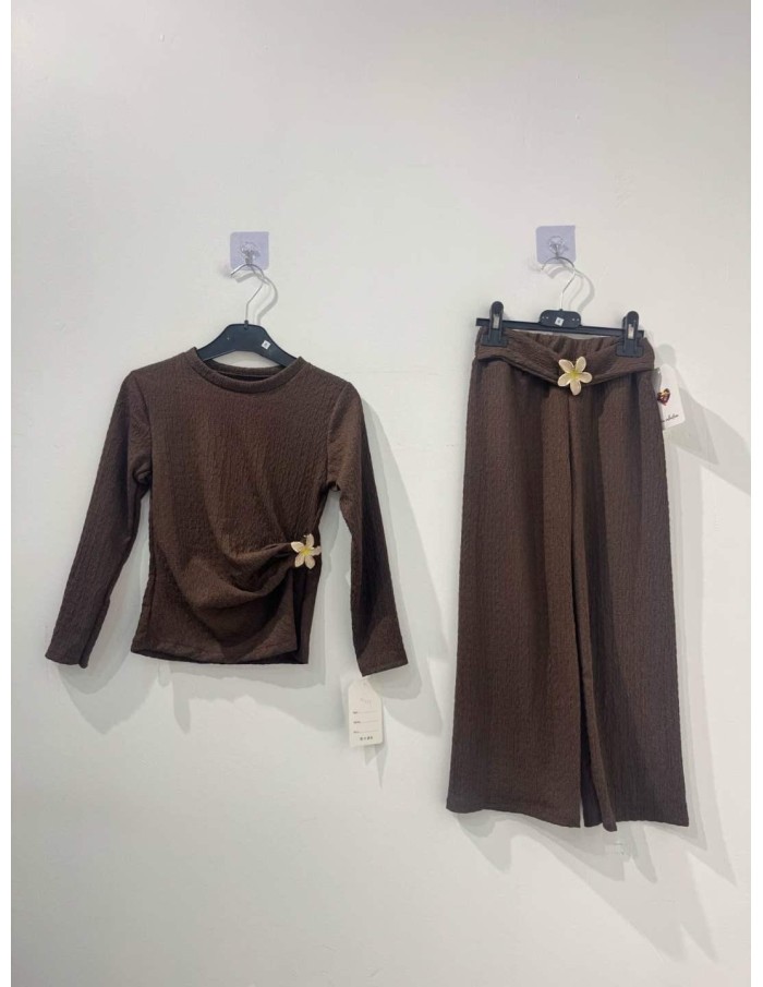 Ensemble Chocolat Fleur Fille | Zerda