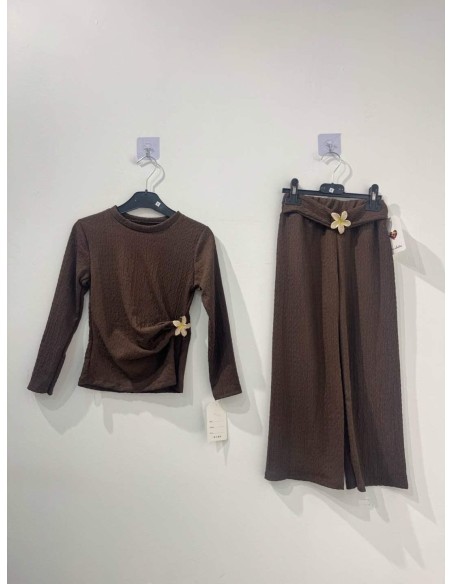 Ensemble Chocolat Fleur Fille | Zerda
