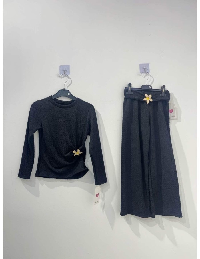 Ensemble Noir Fleur Fille | Zerda