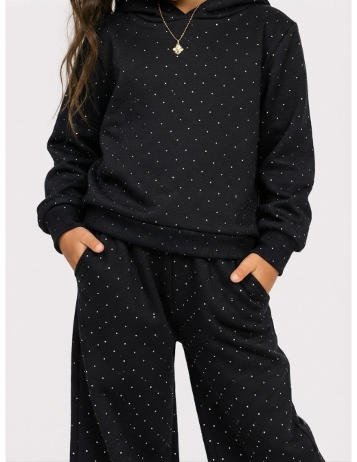 Ensemble Jogging Noir Strass Fille | Zerda 2