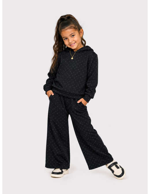 Ensemble Jogging Noir Strass Fille | Zerda