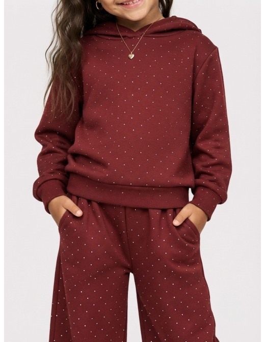 Ensemble Jogging Bordeaux Strass Fille | Zerda 2