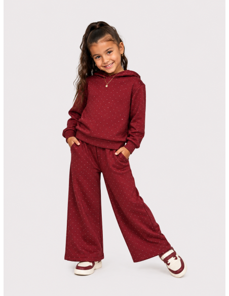 Ensemble Jogging Bordeaux Strass Fille | Zerda