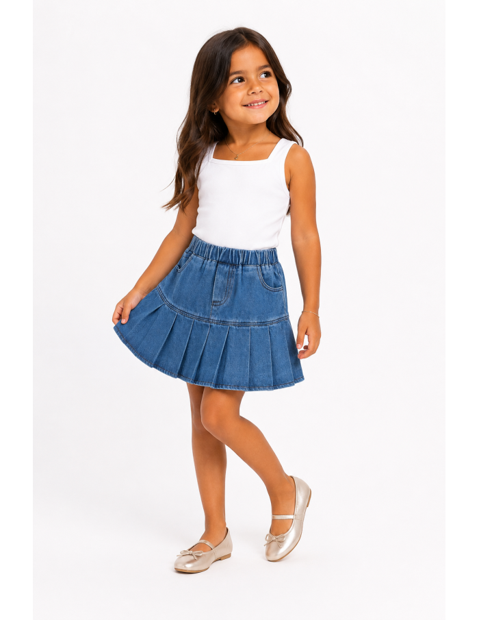 Jupe en Jean Bleu Courte Fille | Zerda