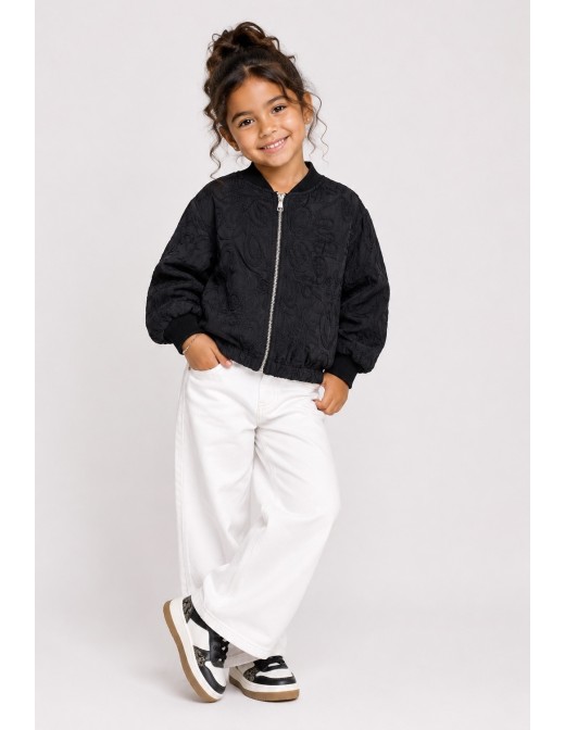 Veste Bomber Noire Brodée Fille | Zerda 2
