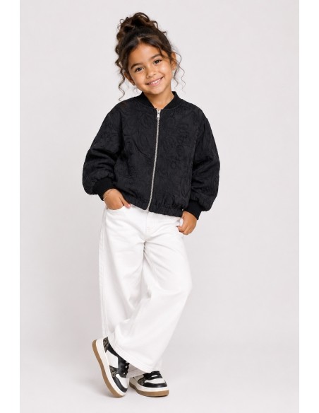 Veste Bomber Noire Brodée Fille | Zerda