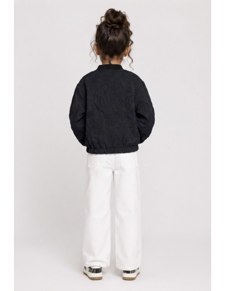 Veste Bomber Noire Brodée Fille | Zerda