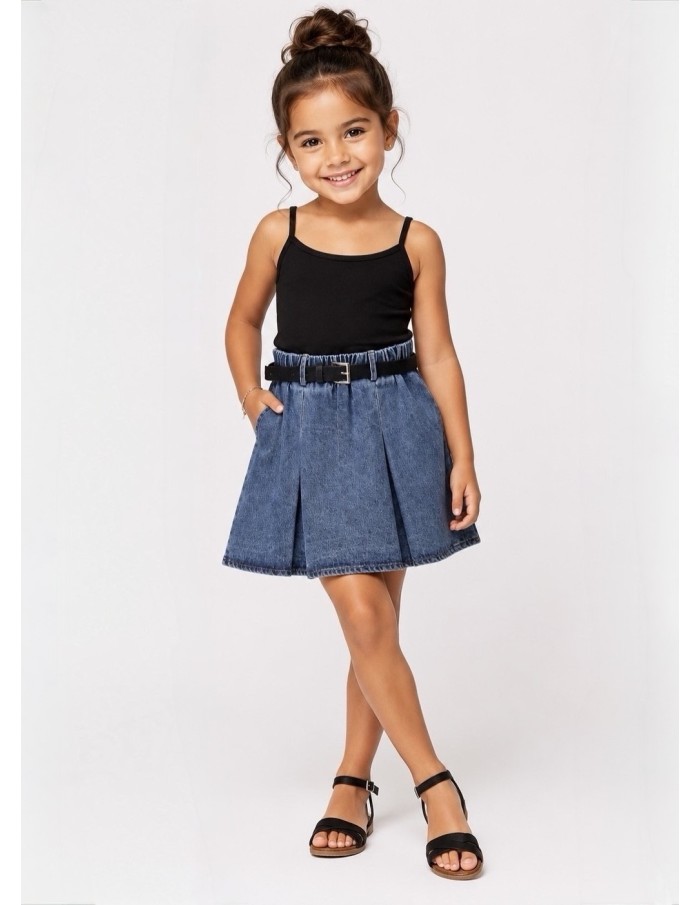 Jupe en Jean Bleu Courte Fille | Zerda