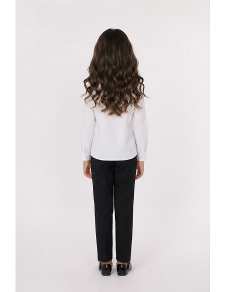 Chemise Blanche Col Perlé Fille | Zerda