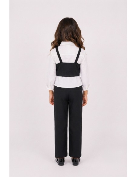 Ensemble Chemise Top Noir Pantalon Fille | Zerda