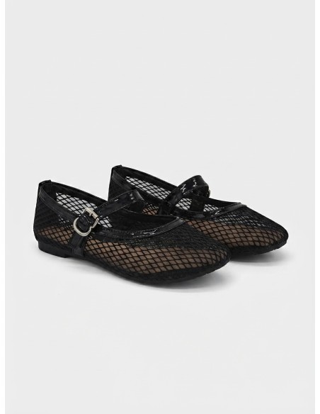 Ballerines femme noire  en résille | Zerda Boutique