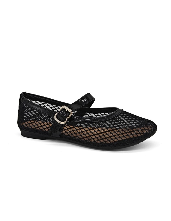 Ballerines femme noire  en résille | Zerda Boutique