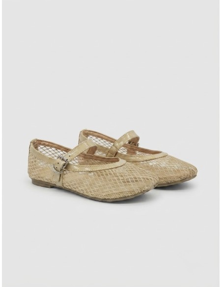 BALLERINE BEIGE EN RÉSILLE - FEMME