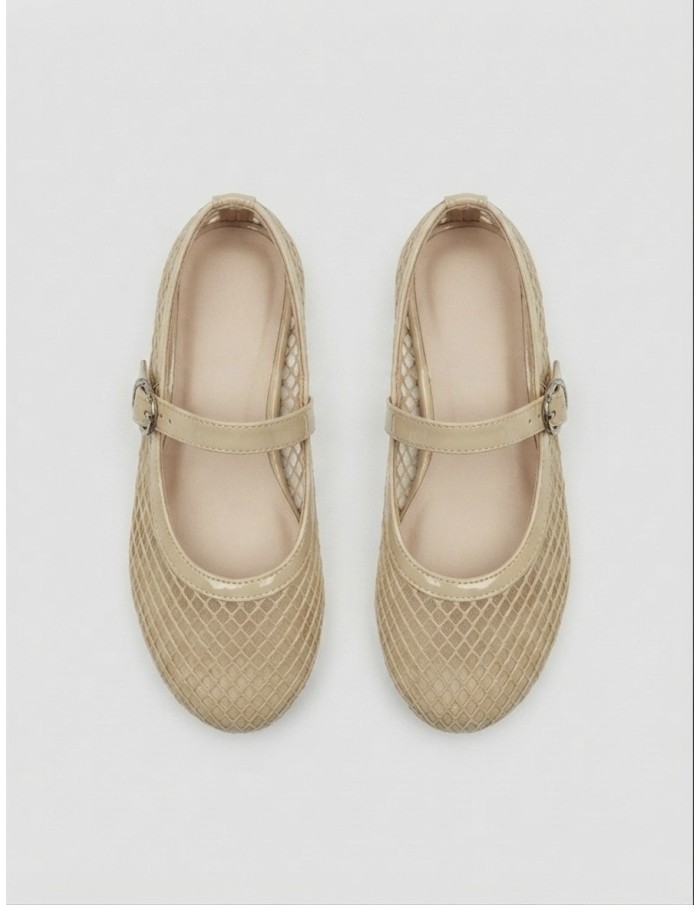 BALLERINE BEIGE EN RÉSILLE - FEMME