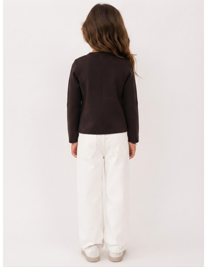 Haut Coquillage Marron Fille | Zerda