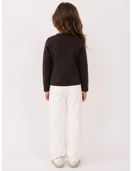 Haut Coquillage Marron Fille | Zerda