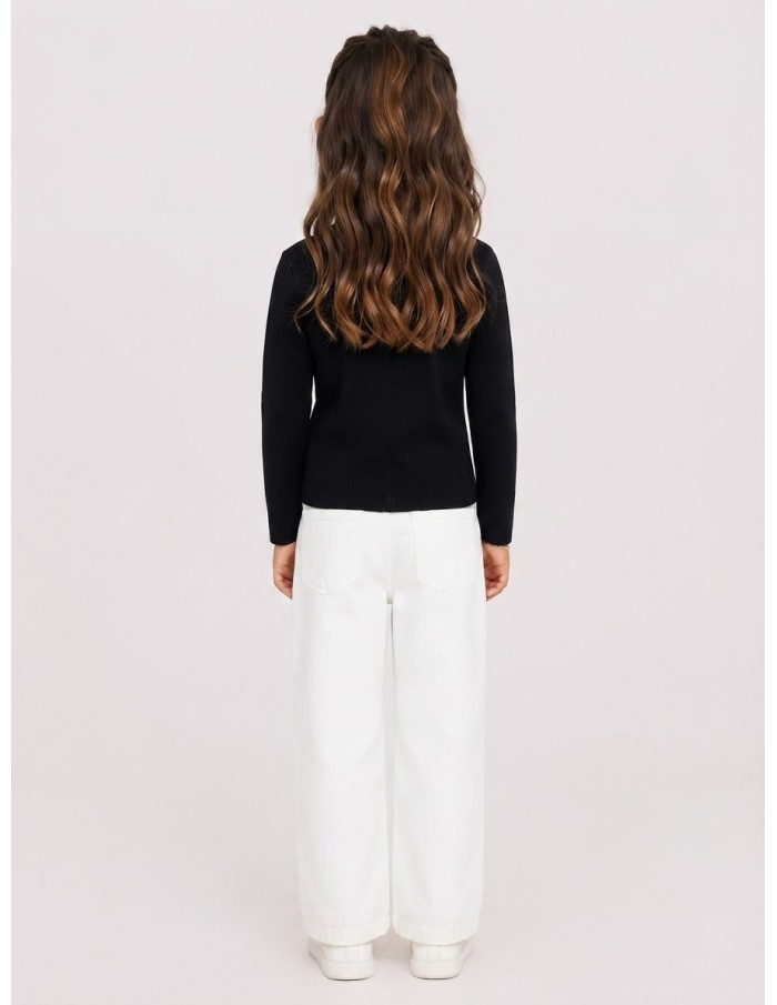 Haut Coquillage Noir Fille | Zerda