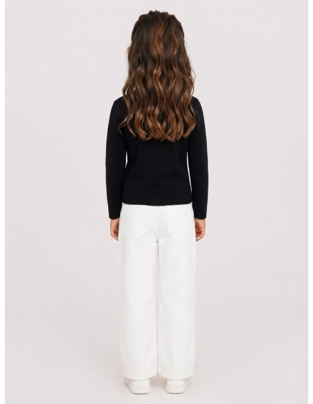 Haut Coquillage Noir Fille | Zerda