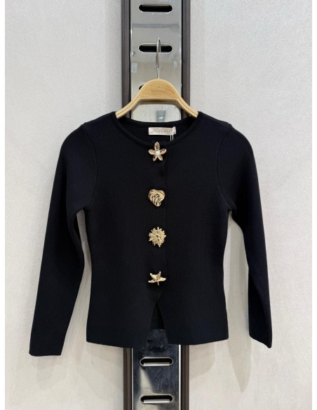 Haut Coquillage Noir Fille | Zerda