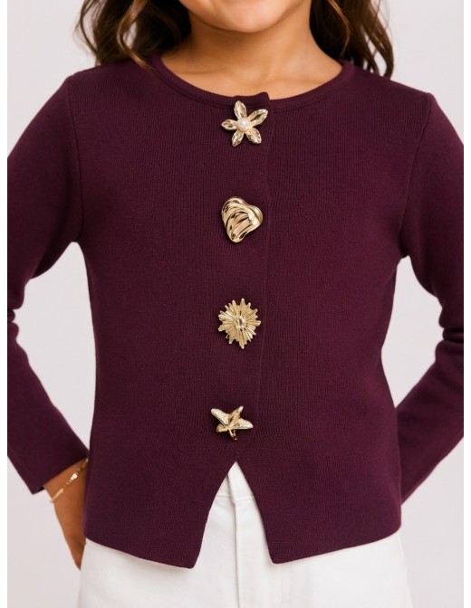 Haut Coquillage Bordeaux Fille | Zerda 2