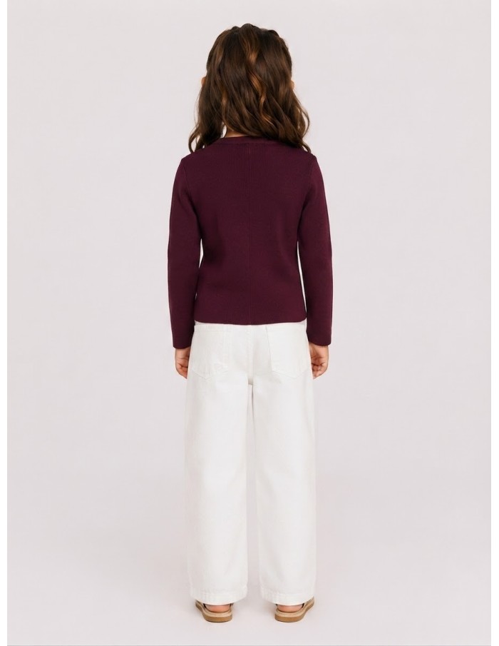 Haut Coquillage Bordeaux Fille | Zerda