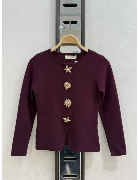 Haut Coquillage Bordeaux Fille | Zerda
