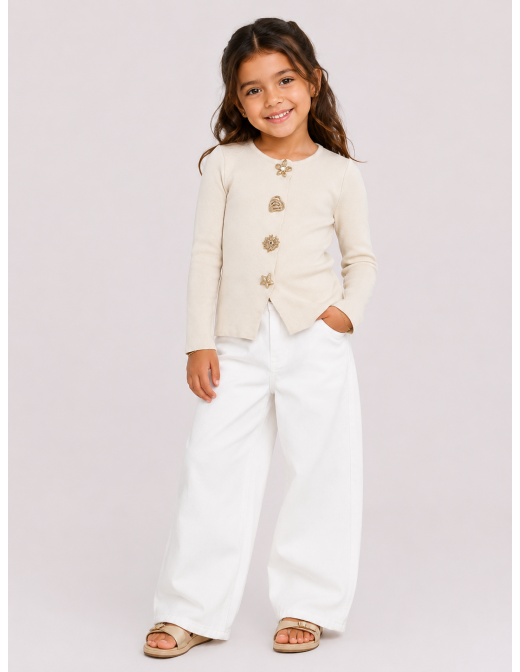 Haut Coquillage Beige Fille | Zerda 2