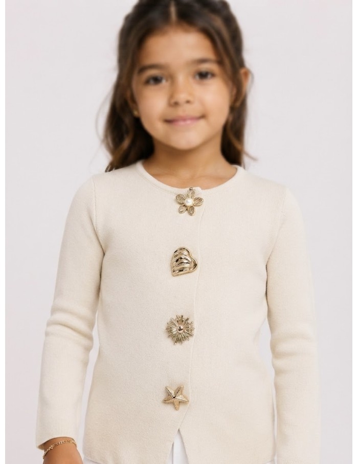 Haut Coquillage Beige Fille | Zerda