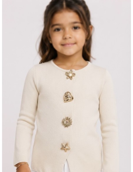 Haut Coquillage Beige Fille | Zerda