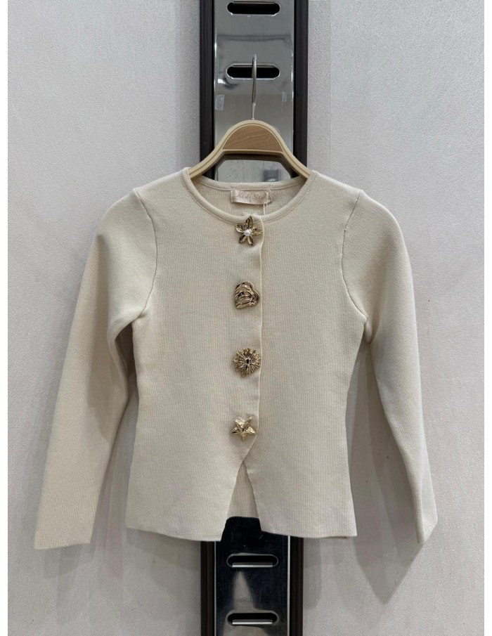 Haut Coquillage Beige Fille | Zerda