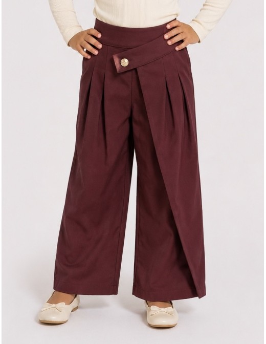 Pantalon Asymétrique Bordeaux Fille | Zerda