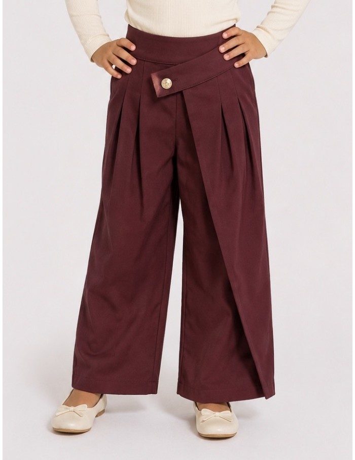 Pantalon Asymétrique Bordeaux Fille | Zerda